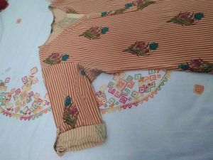 Striped Floral Print Kurti