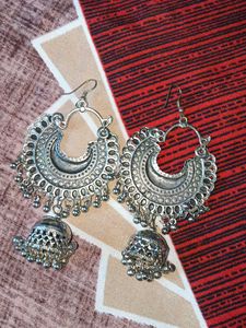Silver Jhumka Earrings