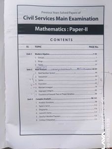 Civil Services Exam - Mathematics Paper I And ||