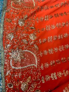 Elegant Red Embroidered Saree