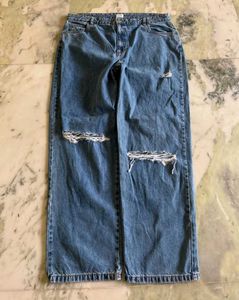 Ripped Wide-Leg Jeans
