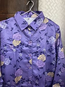 Floral Print Shirt Satin