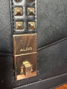 Aldo Black Studded Top Handle Bag