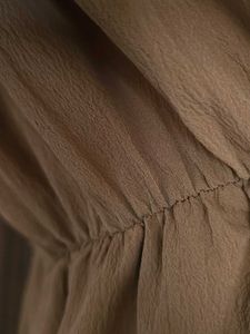 Brown Linen Khaki Colored Dress