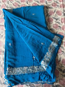 Pure crepe embroidery saree