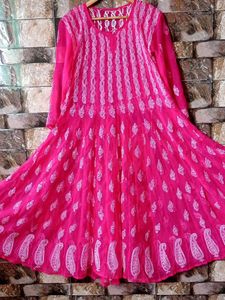 56 Kali Original Chikankari Flayer Kurti With Inne