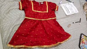Red &amp; Gold Kurta Set