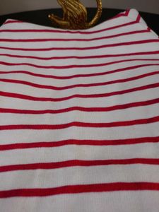 &#34;TOMMY HILFIGER&#34; Red &amp; White Striped Bodycon Dress