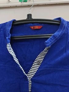 Blue Printed Kurta Dress