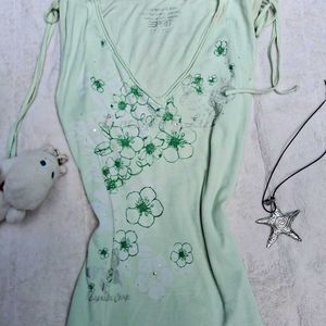 Y2k Printerest Beach Floral Print Top