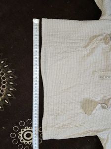 White Textured Top with Details