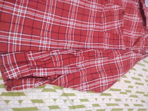Xl Red Plaid Shirt(Long Sleeve, Regular Fit)