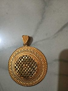 Gold-Tone Textured Pendant - Big Size Locket
