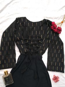 Corset Back Long Partywear Kurti 🖤