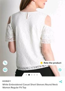 White Embroidered Cold Shoulder Top