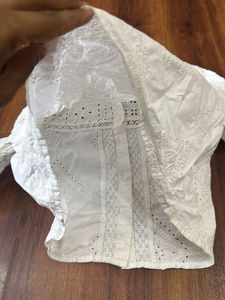 Zara cotton pure white crop shirt