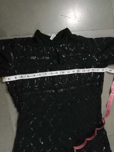 Elegant Black Embellished Pant Suit