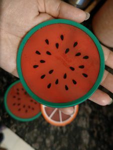 (4PCS)Round Silicone Coasters Creative Fruit Shape