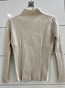 Beige Ribbed Sweater / Pullover
