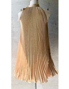 Pleated Gold Dress