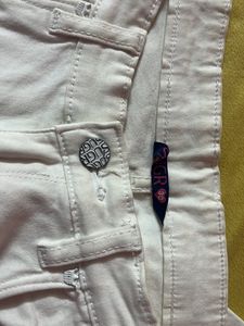 White Ribbed Jeans