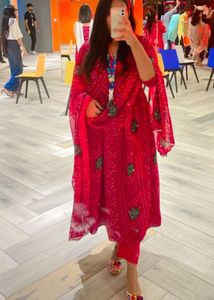 Pink Bandhani Kurti Set