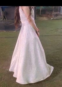 PARTY WEAR SILVER GOWN