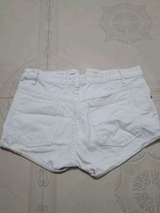 White Denim Short
