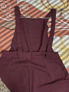 Maroon Dungaree Jumpsuit