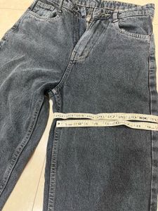 Wideleg Grey Denim Jeans For Women