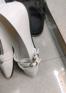 White Double Buckle Ballets