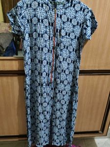 Printed Casual Dress with front zip