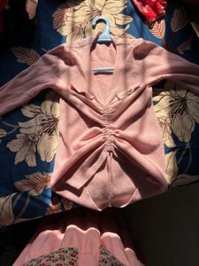 Ruched Pink Long Sleeve Top