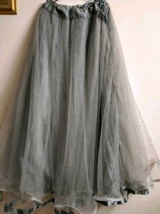 Elegant Grey Net lehenga choli