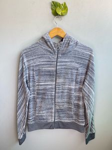 JUICY COUTURE Y2K Gray Striped Hoodie
