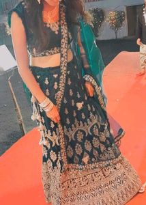 Teal Embroidered Lehenga Choli
