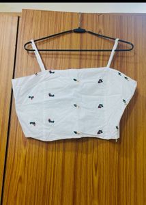 Floral Embroidered Crop Top