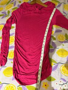 Pink Cowl Neck Top