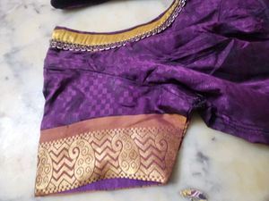 Embroidered Purple &amp; Gold Blouse