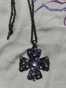 Purple Stone Chain Necklace