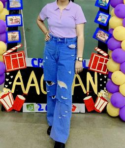 Lilac Ribbed Zip-Up Top
