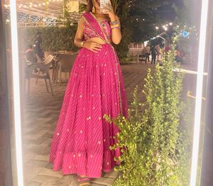 Navratri style amazing pink choli set