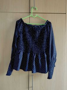 Polka Dot OFF Shoulder Top✨