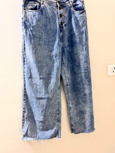 Acid Wash Wide Leg Jeans