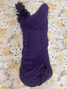 💜 Purple One-Shoulder Party Dress 💜