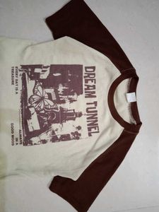 Dream Tunnel Printed Cropped Tee