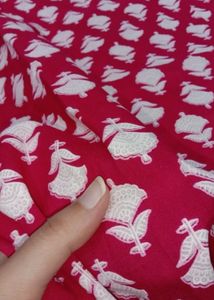 Pink Printed Kurti with Side Slits