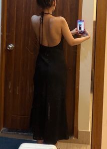 Black Halter Midi Dress