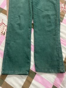High Waist Green Jeans