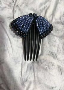 Beaded Bow Hair Clip